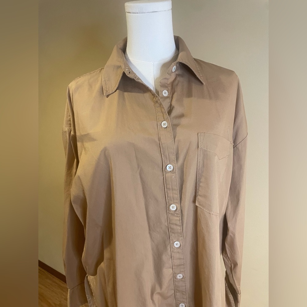 Tan Button-Up Shirt